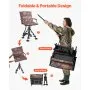 VEVOR Hunting Chair, 360° Silent Swivel, Foldable Portable Blind Chair, Heavy-Duty Steel Frame Ground Stool Seat, with Armrests, Cover, Anti-Sink Feet, Height Adjustable, 350 Lbs Capacity for Camping