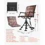 VEVOR Hunting Chair, 360° Silent Swivel, Foldable Portable Blind Chair, Heavy-Duty Steel Frame Ground Stool Seat, with Armrests, Cover, Anti-Sink Feet, Height Adjustable, 350 Lbs Capacity for Camping