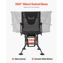 Hunting Chair 360° Swivel Silent Foldable Blind Chair Armrests Anti-Sink Feet