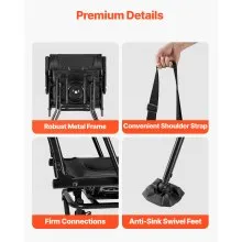 Hunting Chair 360° Swivel Silent Foldable Blind Chair Armrests Anti-Sink Feet