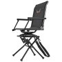 VEVOR Hunting Chair, 360° Silent Swivel, Foldable Lightweight Portable Blind Chair, Heavy-Duty Steel Frame Ground Stool Seat, with Armrest, Adjustable Carry Strap, 136 Kg Capacity for Fishing Camping