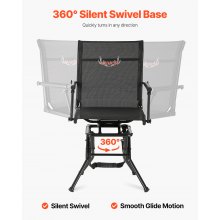 Hunting Chair 360° Swivel Silent Foldable Blind Chair with Armrests Steel Frame