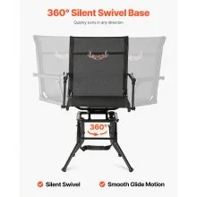 Hunting Chair 360° Swivel Silent Foldable Blind Chair with Armrests Steel Frame