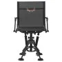 VEVOR Hunting Chair, 360° Silent Swivel, Foldable Portable Blind Chair, Heavy-Duty Steel Frame Ground Stool Seat with Armrests, Anti-Sink Feet, Height Adjustable, 158 Kg Capacity for Fishing Camping