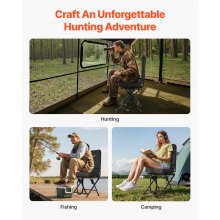 Hunting Chair 360° Swivel Silent Foldable Blind Chair with Steel Frame Backrest