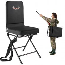 Hunting Chair 360° Swivel Silent Foldable Blind Chair with Steel Frame Backrest