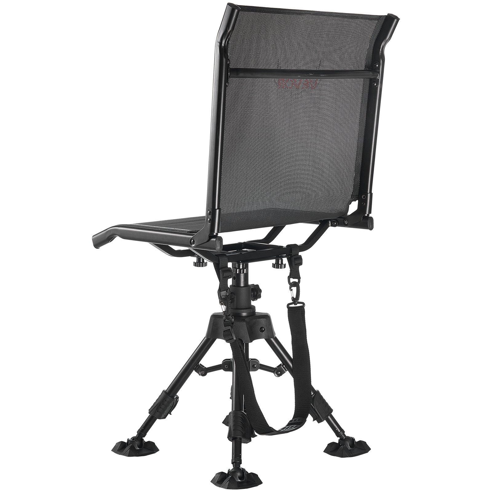 VEVOR Hunting Chair, 360° Silent Swivel, Foldable Portable Blind Chair, Heavy-Duty Steel Frame Ground Stool Seat with Anti-Sink Swivel Feet, Height Adjustable, 158 Kg Capacity for Fishing Camping