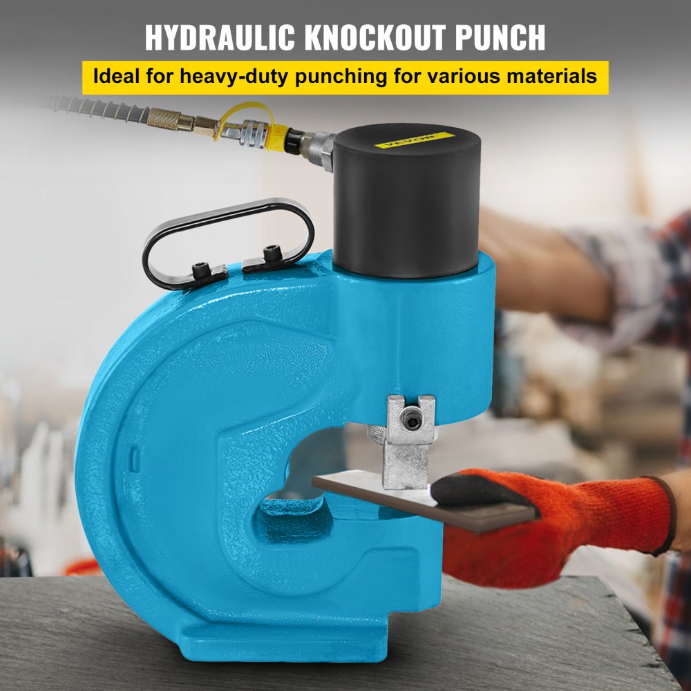 6 Ton Hydraulic Punch Machine, Hand Powered Metal Sheet Punching Hole Tool  70mm