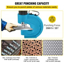 VEVOR CH-70 Hydraulic Hole Punching Tool 35T Hole Digger Force Puncher Smooth Hole Puncher for Iron Plate Copper Bar Aluminum Stainless Steel