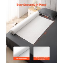 VEVOR Bed Bumper for Toddlers 52 in Inflatable Bed Guard Rail with Flap 2 Packs