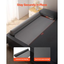 VEVOR Bed Bumper for Toddlers 52-inch Inflatable Bed Guard Rail with Safety Flap