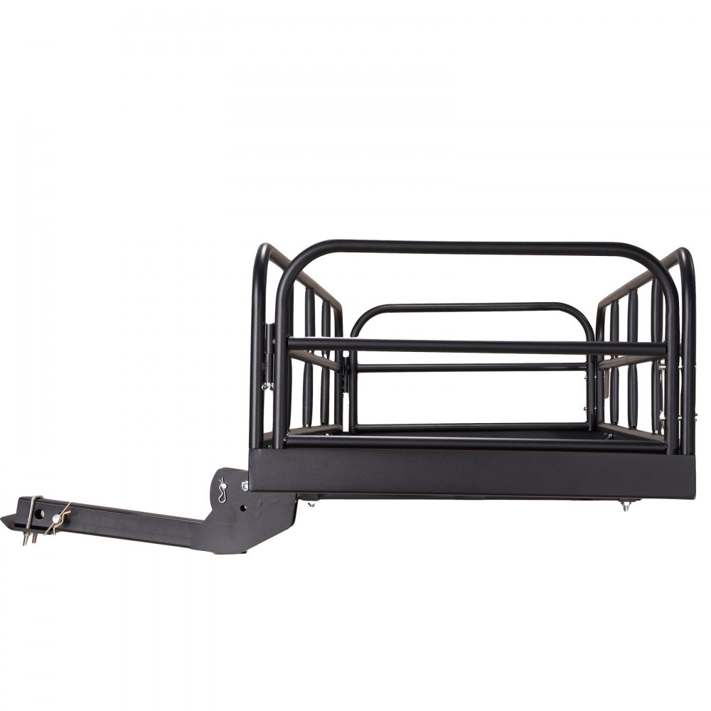 VEVOR 1524 x 610 x 355 mm/60*24*14 inch Hitch Cargo Carrier, 400lbs Capacity Folding Trailer Hitch Mount Cargo Basket, Steel Luggage Carrier Rack Fits 5 cm Hitch Receiver for SUV Truck Pickup with Stabilizer