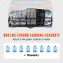 VEVOR Hitch Cargo Carrier, 60 x 24 x 14 in Folding Trailer Hitch Mounted Steel Cargo Basket, 400lbs Loading Capacity Luggage Carrier Rack with Stabilizer, Fits 2" Hitch Receiver for SUV Truck Pickup