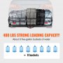 Suport de marfă cu cârlig VEVOR, 60 x 24 x 14 inchi, coș de marfă din oțel montat pe cârlig de remorcă, capacitate de încărcare de 400 de kg Suport pentru bagaje cu stabilizator, se potrivește cu receptor de cârlig de 2 inchi pentru camionul SUV