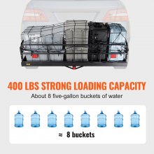 VEVOR Hitch-lastholder, 60 x 24 x 14 tommer sammenklappeligt anhængertræk monteret stållastkurv, 400 lbs læssekapacitet Bagagebærerstativ med stabilisator, passer til 2" hitch-modtager til SUV-lastbil pickup