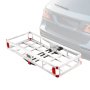 VEVOR 49.4 x 22.4 x 7.1 in Hitch Cargo Carrier, 500lbs Loading Capacity Trailer Hitch Mounted Cargo Basket, Rust-proof Aluminum Luggage Carrier Rack Fits 2" Hitch Receiver for SUV Truck Pickup Camping