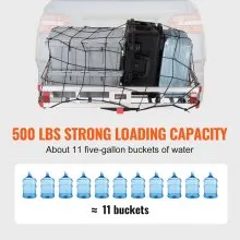 VEVOR 49.4 x 22.4 x 7.1 in Hitch Cargo Carrier, 500lbs Loading Capacity Trailer Hitch Mounted Cargo Basket, Rust-proof Aluminum Luggage Carrier Rack Fits 2" Hitch Receiver for SUV Truck Pickup Camping