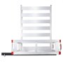 aluminum VEVOR hitch cargo carrier with rear reflectors and tall side walls for extra security.