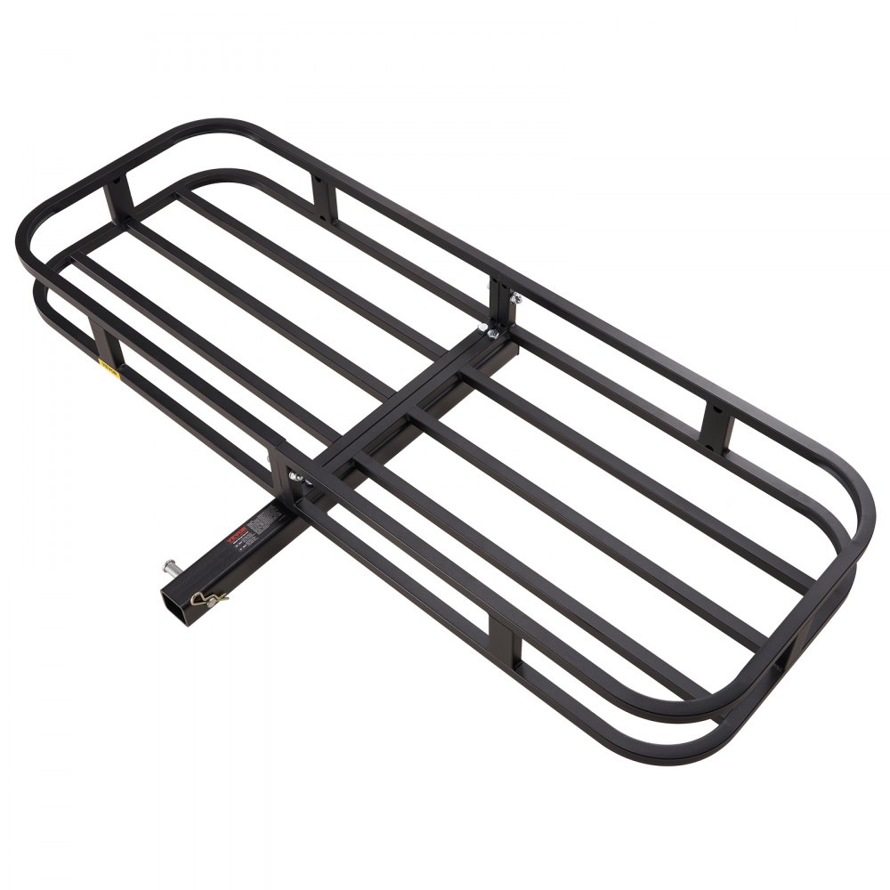 VEVOR Hitch Cargo Carrier, 53 x 19 x 5 in Trailer Hitch Mounted Steel Carrier Basket, 500lb Loading Luggage Carrier Rack with Stabilizer, Cargo Net, Straps, Fits 2" Hitch Receiver for SUV Truck Pickup
