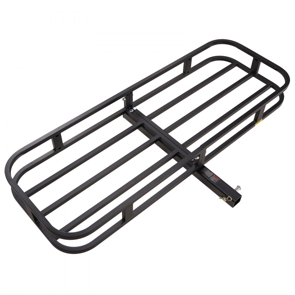 VEVOR Hitch Cargo Carrier, 53 x 19 x 5 in Trailer Hitch Mounted Steel Carrier Basket, 500lb Loading Luggage Carrier Rack with Stabilizer, Cargo Net, Straps, Fits 2" Hitch Receiver for SUV Truck Pickup