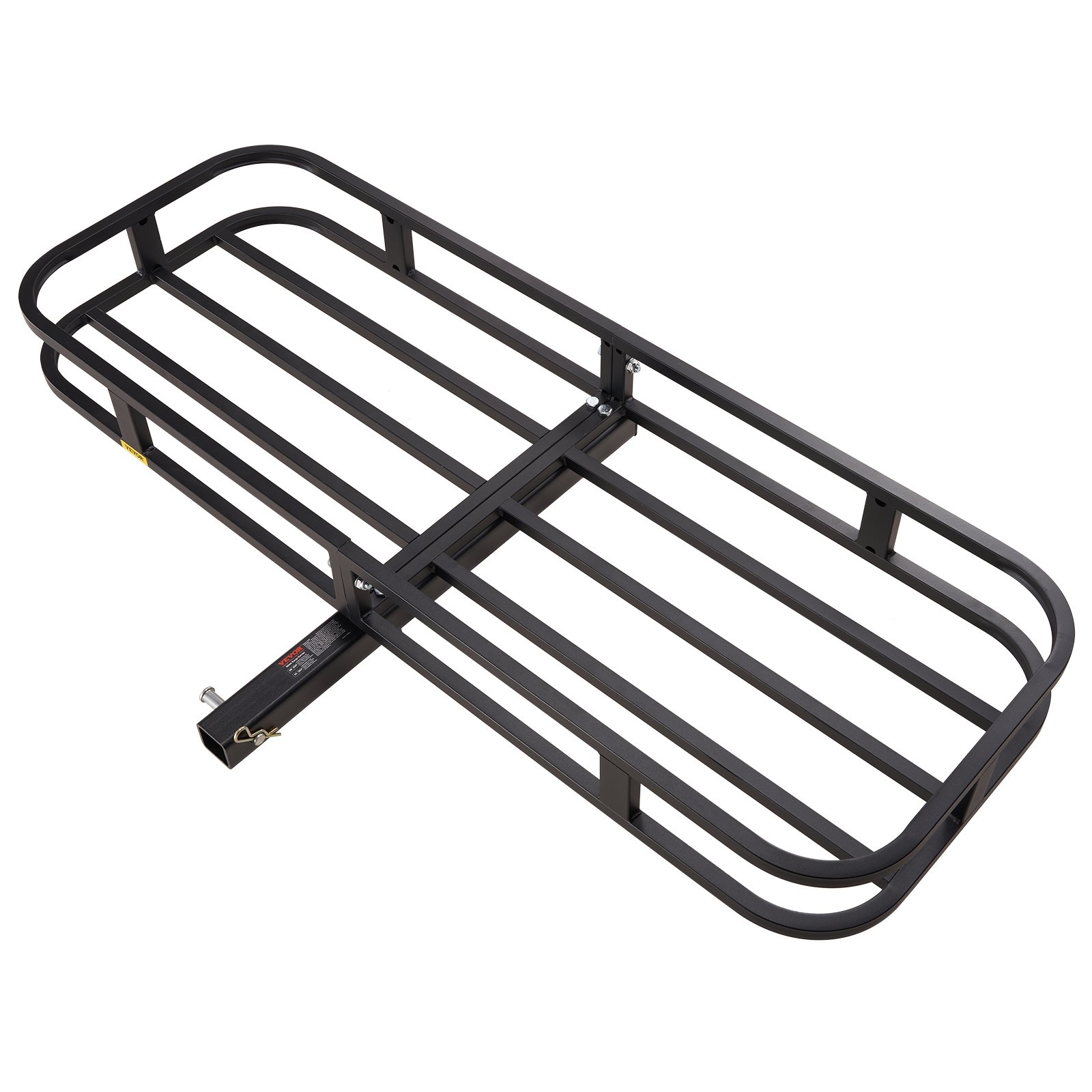 VEVOR Hitch Cargo Carrier, 53 x 19 x 5 in Trailer Hitch Mounted Steel Carrier Basket, 500lb Loading Luggage Carrier Rack with Stabilizer, Cargo Net, Straps, Fits 2" Hitch Receiver for SUV Truck Pickup