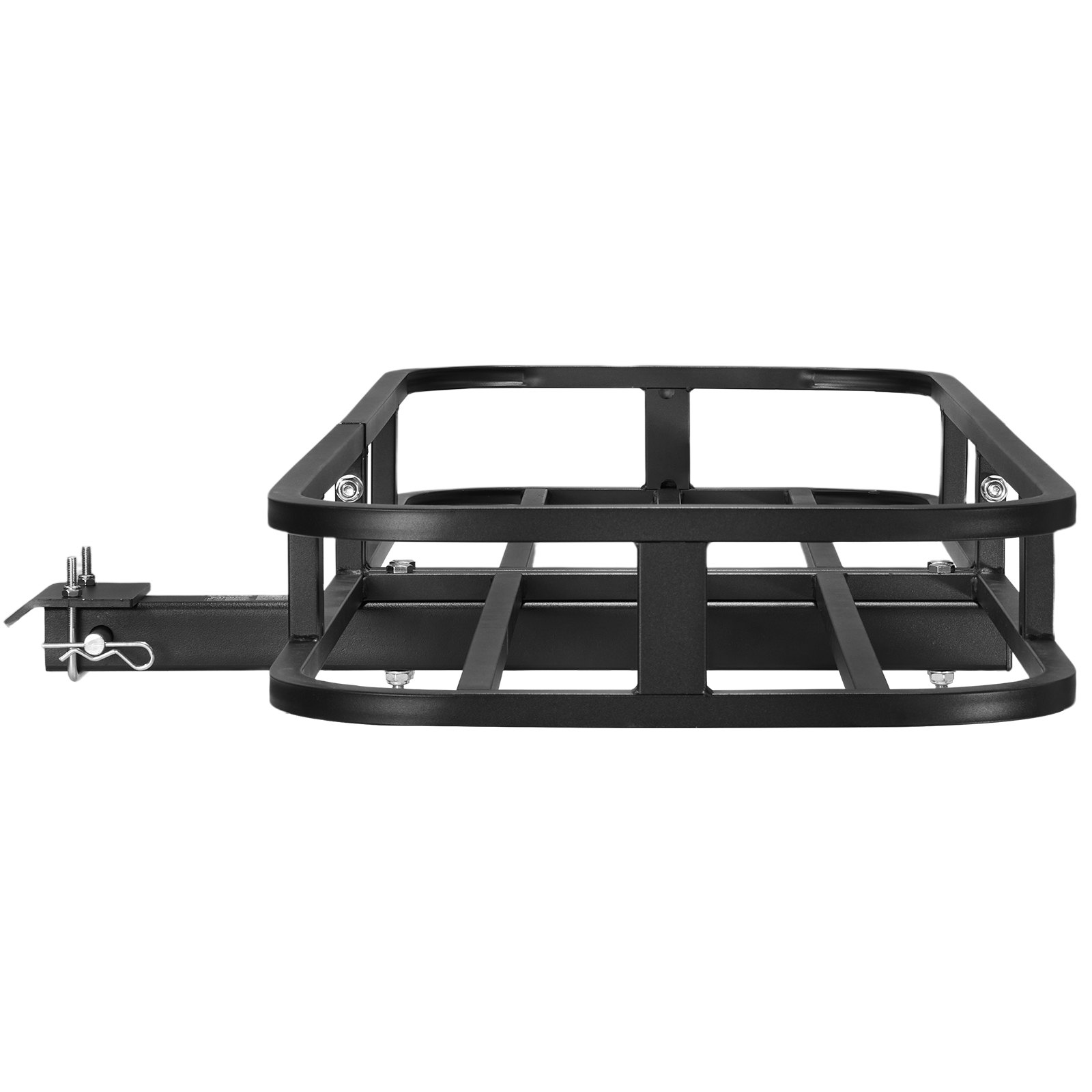VEVOR Hitch Cargo Carrier, 53 x 19 x 5 in Trailer Hitch Mounted Steel Carrier Basket, 500lb Loading Luggage Carrier Rack with Stabilizer, Cargo Net, Straps, Fits 2" Hitch Receiver for SUV Truck Pickup