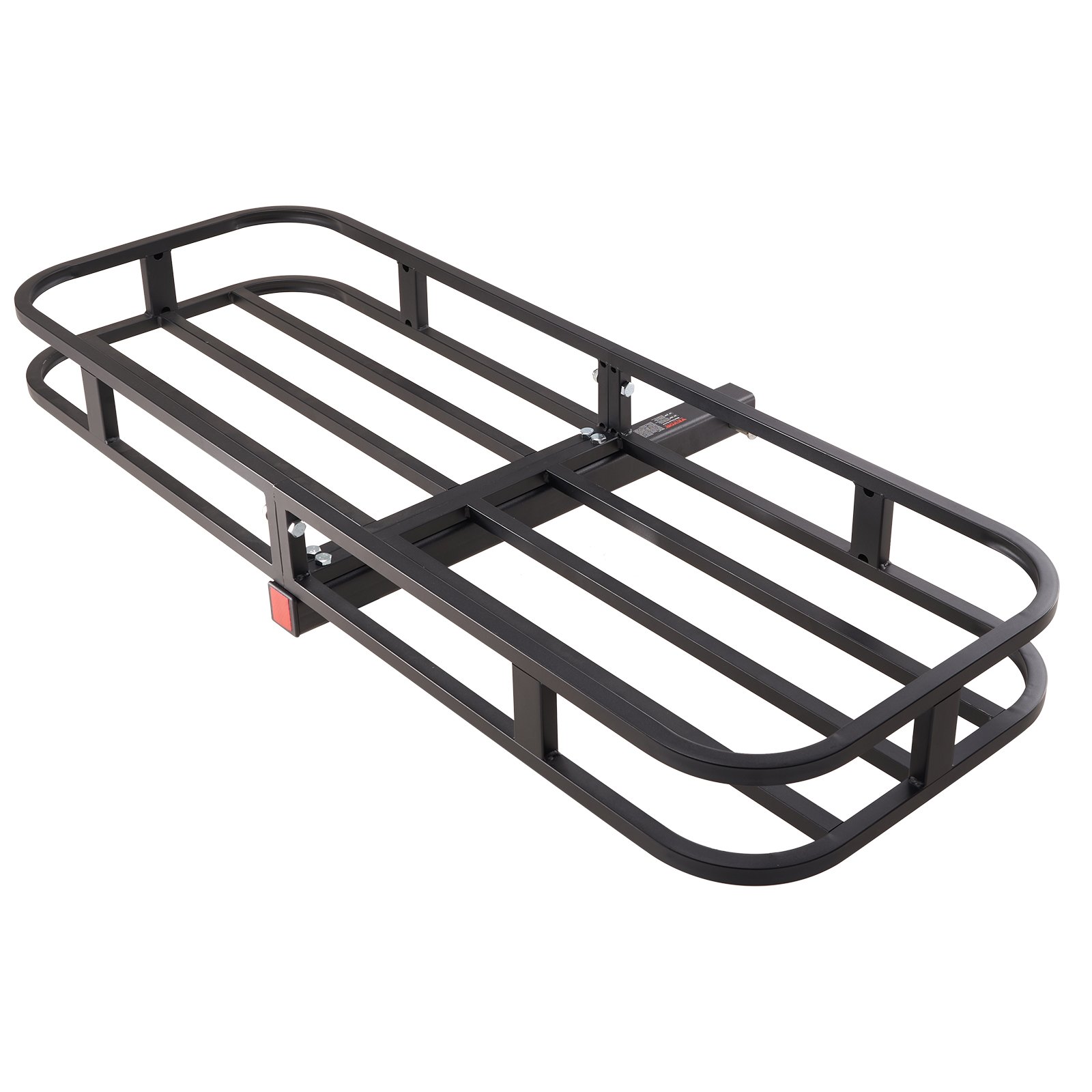 VEVOR Hitch Cargo Carrier, 53 x 19 x 5 in Trailer Hitch Mounted Steel Carrier Basket, 500lb Loading Luggage Carrier Rack with Stabilizer, Cargo Net, Straps, Fits 2" Hitch Receiver for SUV Truck Pickup