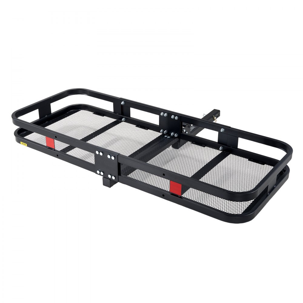 VEVOR Hitch Cargo Carrier, 60 x 24 x 6 in Folding Trailer Hitch Mounted Steel Cargo Basket, 500lb Luggage Carrier Rack with Waterproof Cargo Bag & Cargo Net, Fit 2" Hitch Receiver for SUV Truck Pickup