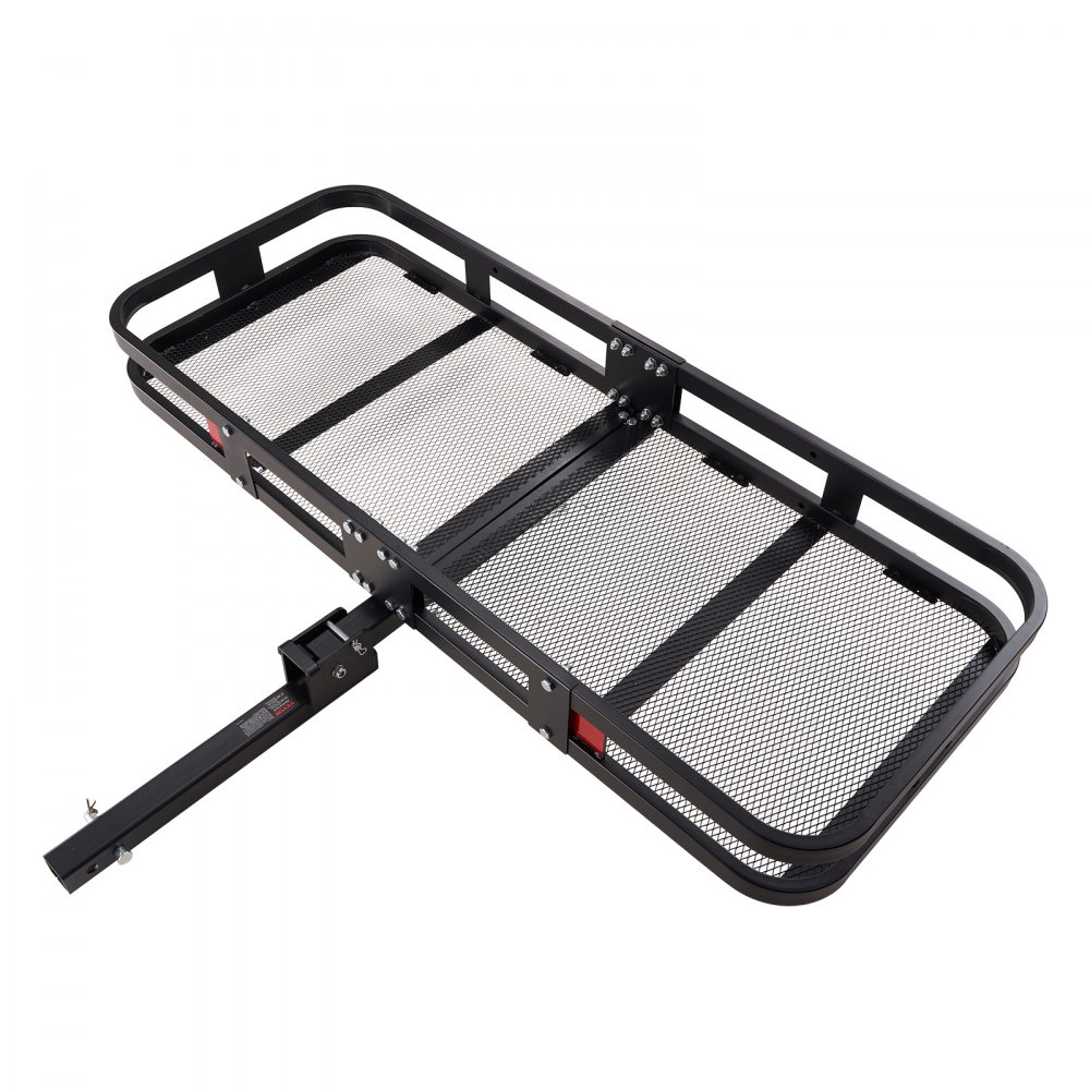 VEVOR Hitch Cargo Carrier, 60 x 24 x 6 in Folding Trailer Hitch Mounted Steel Cargo Basket, 500lb Luggage Carrier Rack with Waterproof Cargo Bag & Cargo Net, Fit 2" Hitch Receiver for SUV Truck Pickup
