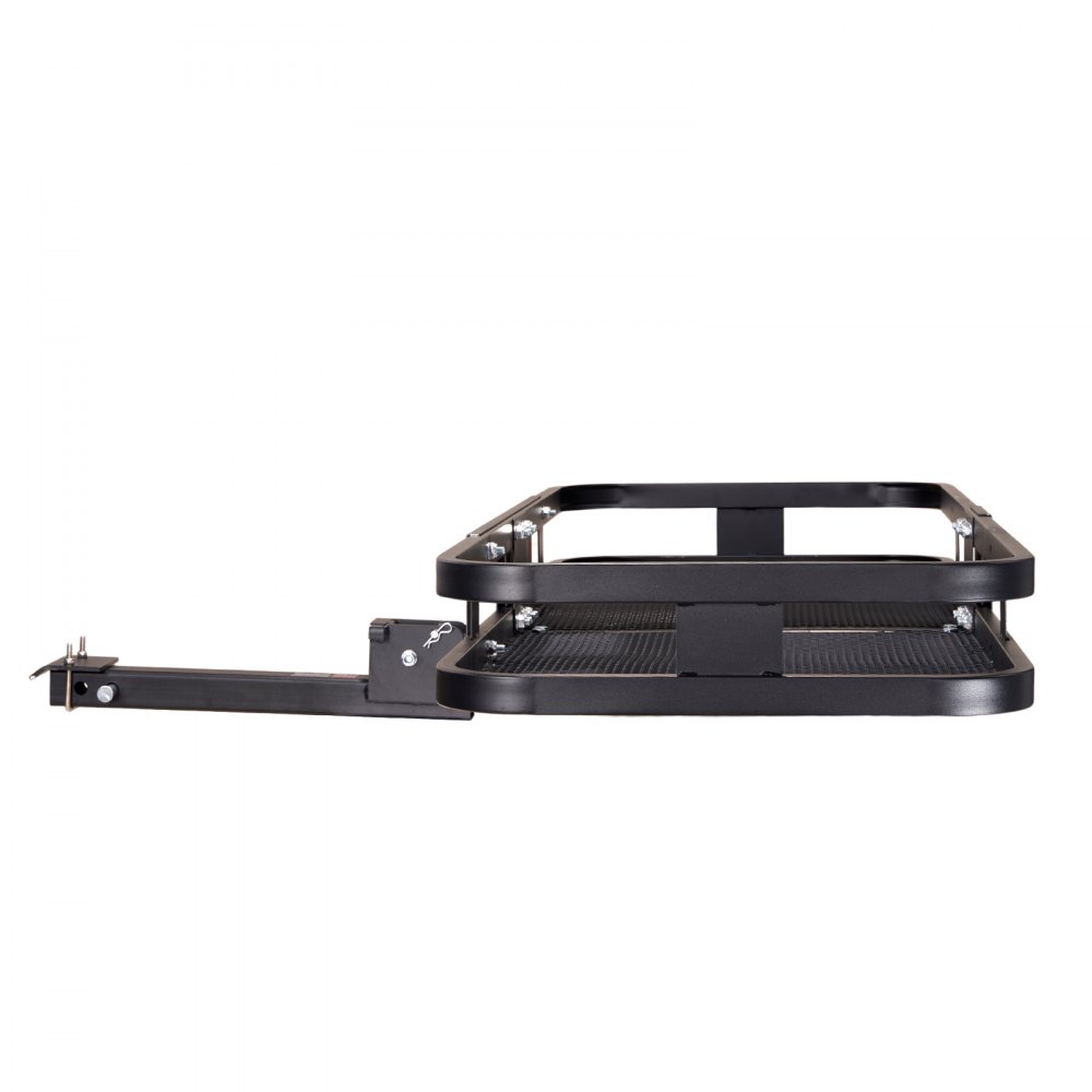 VEVOR Hitch Cargo Carrier, 60 x 24 x 6 in Folding Trailer Hitch Mounted Steel Cargo Basket, 500lb Luggage Carrier Rack with Waterproof Cargo Bag & Cargo Net, Fit 2" Hitch Receiver for SUV Truck Pickup
