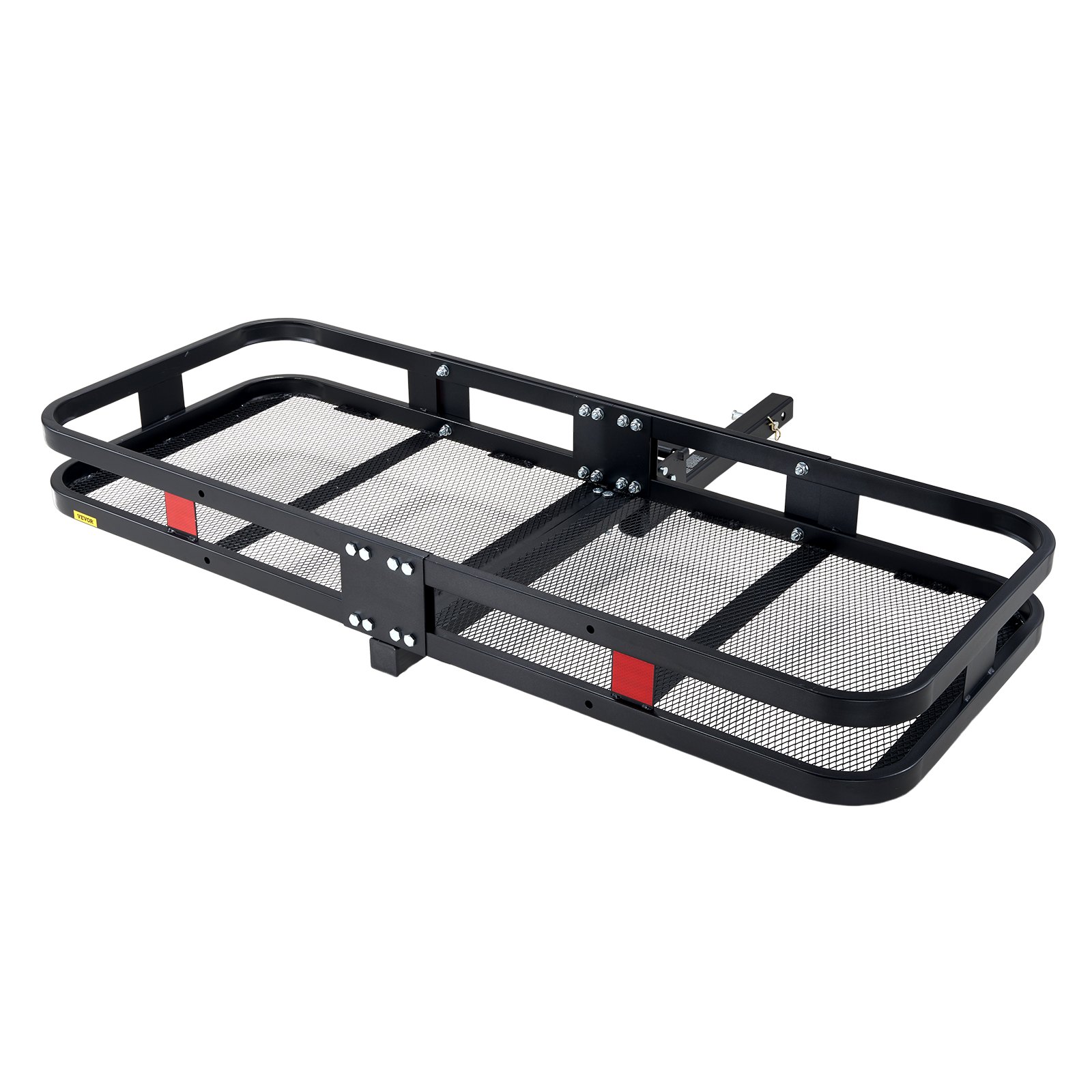 VEVOR Hitch Cargo Carrier, 60 x 24 x 6 in Folding Trailer Hitch Mounted Steel Cargo Basket, 500lb Luggage Carrier Rack with Waterproof Cargo Bag & Cargo Net, Fit 2" Hitch Receiver for SUV Truck Pickup