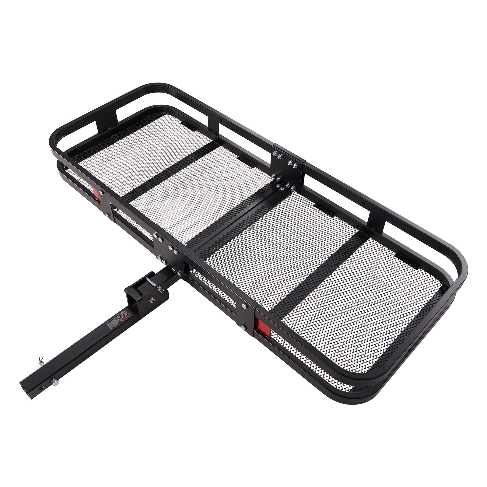 VEVOR Hitch Cargo Carrier, 60 x 24 x 6 in Folding Trailer Hitch Mounted Steel Cargo Basket, 500lb Luggage Carrier Rack with Waterproof Cargo Bag & Cargo Net, Fit 2" Hitch Receiver for SUV Truck Pickup