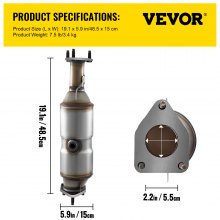 VEVOR High Flow Catalytic Converter For 2003-2007 Honda Accord DX/EX/LX 2.4L L4