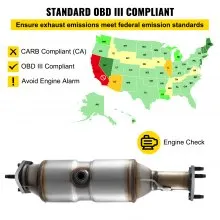 Direct Fit Catalytic Converter With Gaskets Fit Honda Accord 2003-2007 2.4l