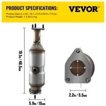 VEVOR Catalytic Converter Direct Sliver For  Honda Accord 2003-2007