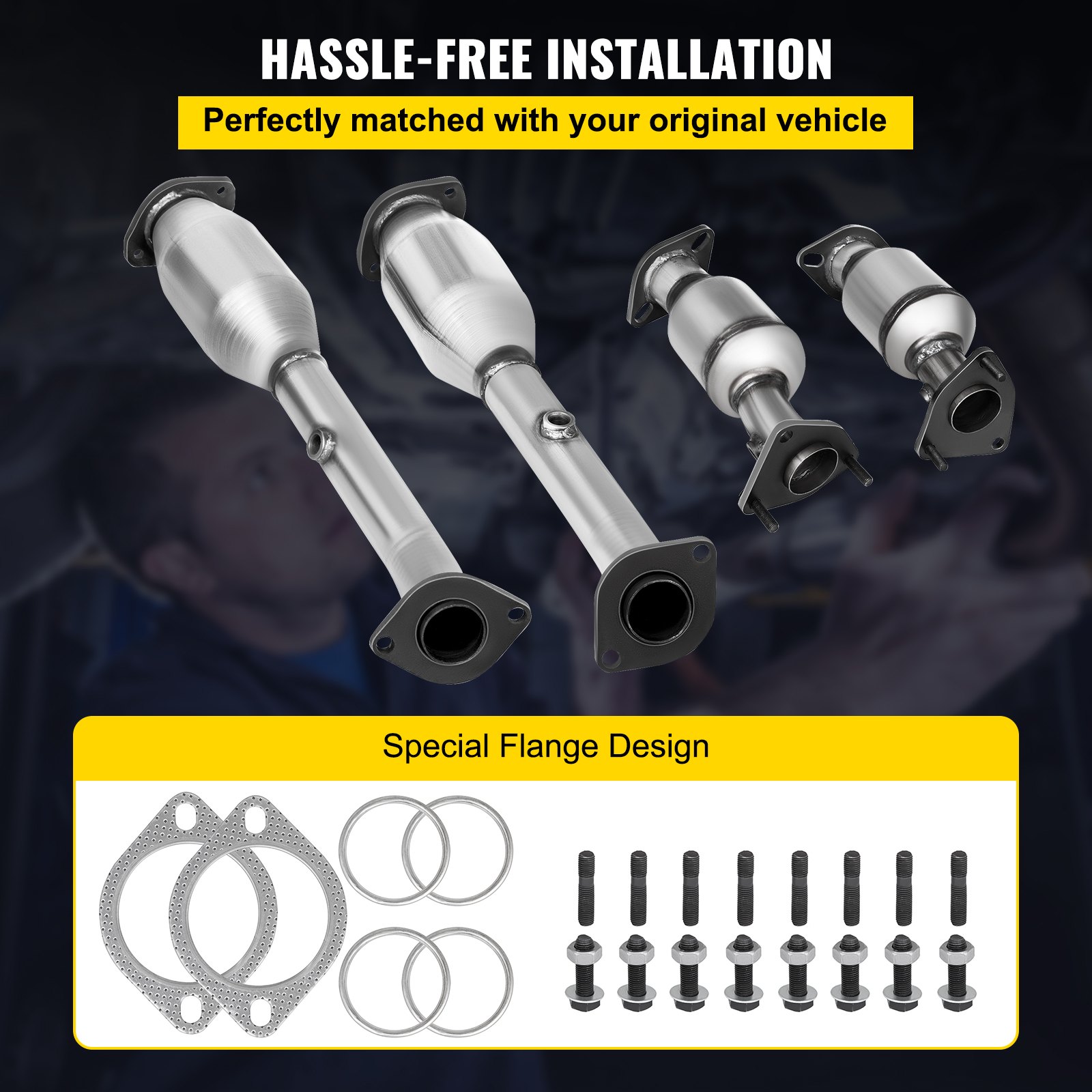 VEVOR Exhaust Manifold 05-11 Nissan Frontier Exhaust Manifold Bolts Gasket Combination 4.0L OEM Quality High Flow Catalytic Converter for 2005-2011 Nissan Frontier/Xterra/Pathfinder(EPA Compliant)