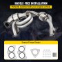VEVOR Catalytic Converter Direct Fit Front Exhaust Manifold High Flow Catalytic Converter Compatible with Subaru Impreza, Legacy, Forester, Outback, 06-12, 4 Cyl 2.5L Except Turbo W/Gasket Kit