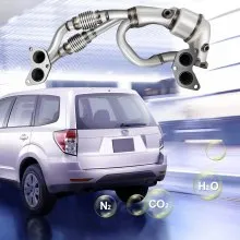 VEVOR Catalytic Converter Direct Fit Front Exhaust Manifold High Flow Catalytic Converter Compatible with Subaru Impreza, Legacy, Forester, Outback, 06-12, 4 Cyl 2.5L Except Turbo W/Gasket Kit