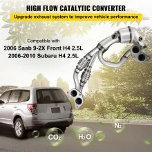 VEVOR Catalytic Converter Direct Fit Front Exhaust Manifold High Flow Catalytic Converter Compatible with Subaru Impreza, Legacy, Forester, Outback, 06-10, 4 Cyl 2.5L Except Turbo with Gasket Kit