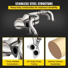 VEVOR Catalytic Converter Direct Fit Front Exhaust Manifold High Flow Catalytic Converter Compatible with Subaru Impreza, Legacy, Forester, Outback, 06-10, 4 Cyl 2.5L Except Turbo with Gasket Kit