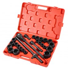 Impact Socket Set 3/4 Inches 27 Piece SAE 7/8 to 2 Inches and Metric 22 to 50 mm