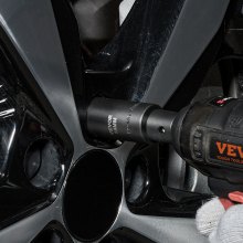 VEVOR 3/8" Drive Impact Socket-sett, 90-delers socket-sett SAE 1/4"-3/4" og metrisk 6-19 mm, 6-punkts Cr-Mo legert stål for bilreparasjon, inkluderer forlengelsesstenger Universalskjøtadapter Låsekasse