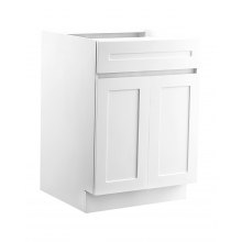 Shaker Base Cabinet 24" W x 24" D x 34.5" H Ready to Assemble with Drawer White