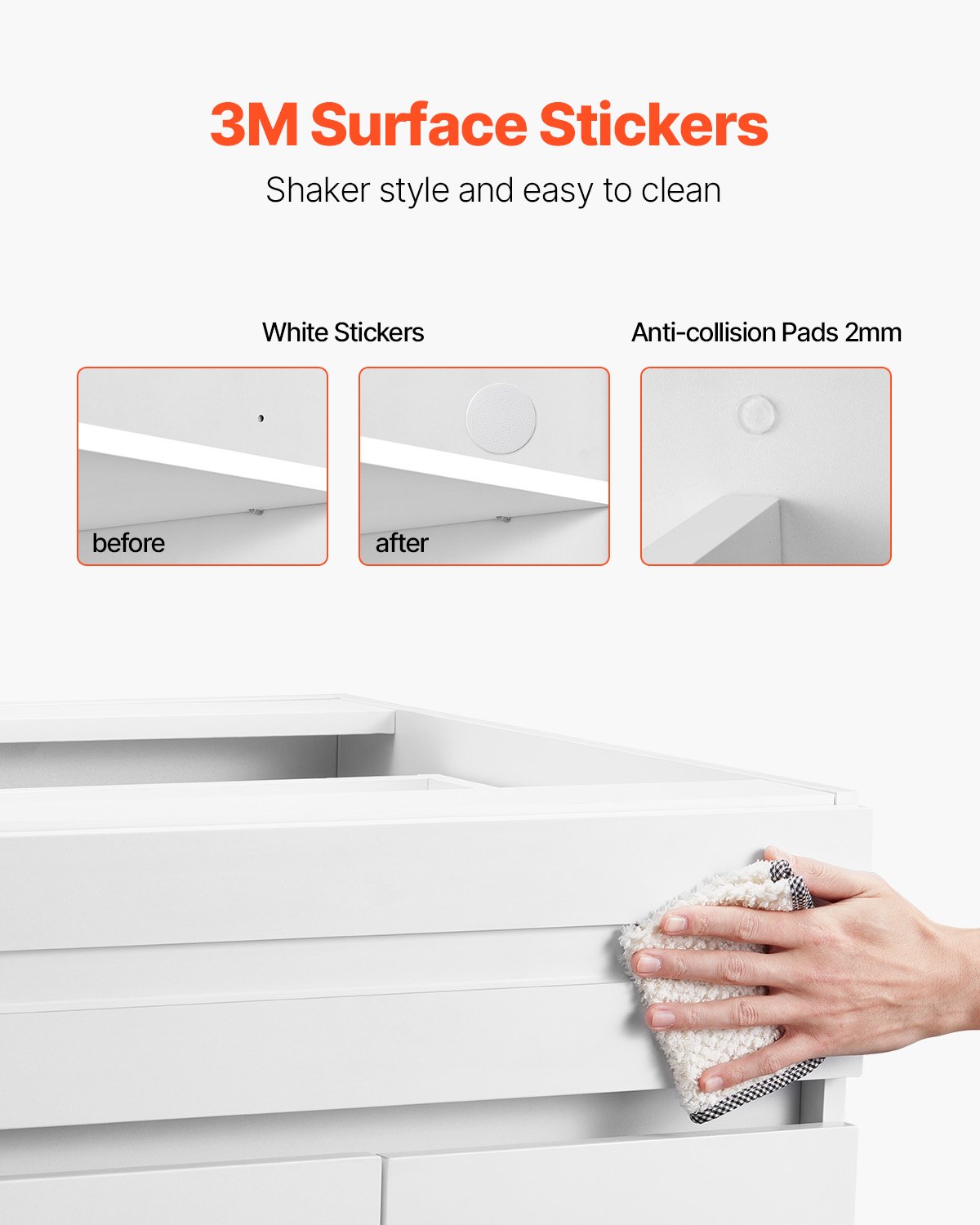 VEVOR White Shaker Base Cabinet with Drawer, 24-Inch Unassembled Drawer Base Cabinet, 24" W x 24" D x 34.5" H Ready to Assemble Cabinet with Soft-Close Doors and Adjustable Shelf, for Home Office