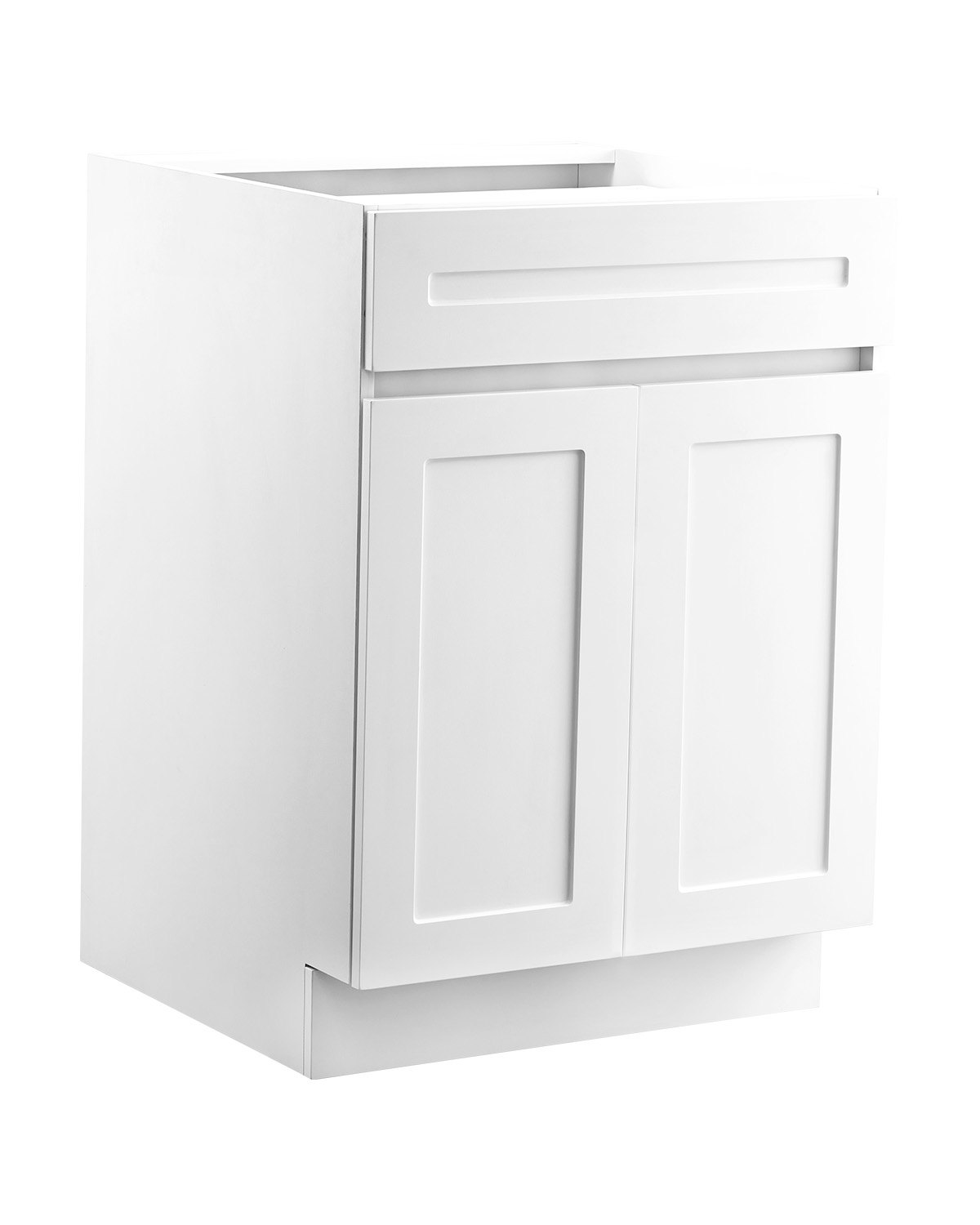 VEVOR White Shaker Base Cabinet with Drawer, 24-Inch Unassembled Drawer Base Cabinet, 24" W x 24" D x 34.5" H Ready to Assemble Cabinet with Soft-Close Doors and Adjustable Shelf, for Home Office