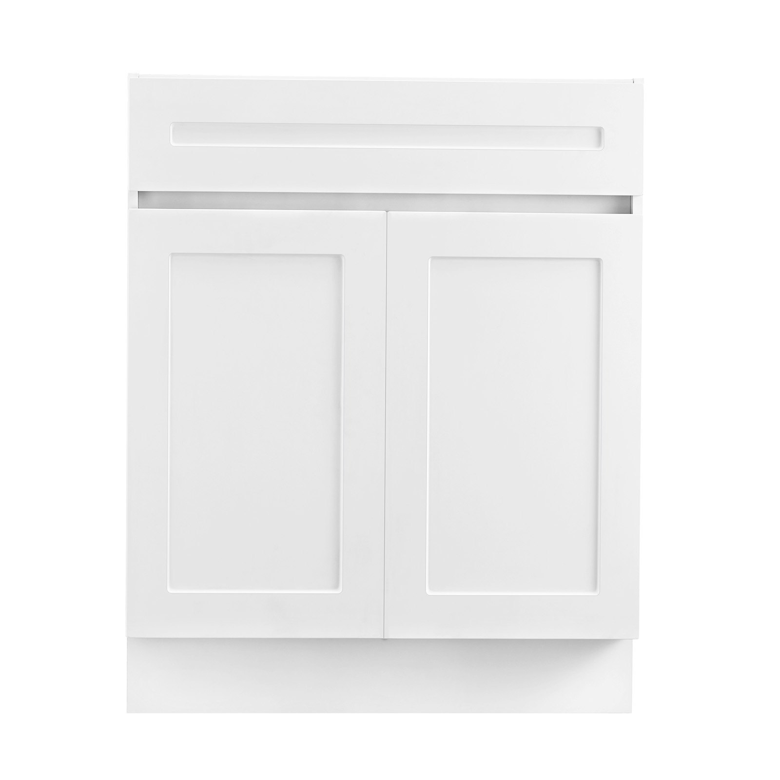VEVOR White Shaker Base Cabinet with Drawer, 24-Inch Unassembled Drawer Base Cabinet, 24" W x 24" D x 34.5" H Ready to Assemble Cabinet with Soft-Close Doors and Adjustable Shelf, for Home Office