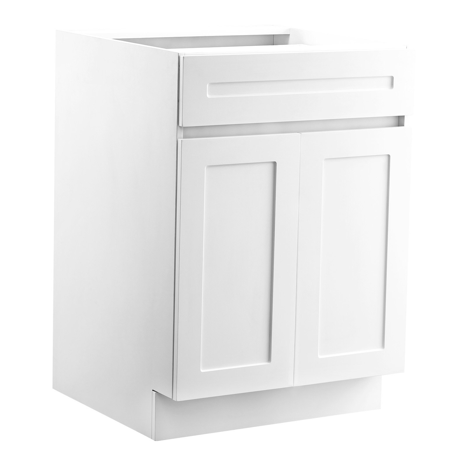 VEVOR White Shaker Base Cabinet with Drawer, 24-Inch Unassembled Drawer Base Cabinet, 24" W x 24" D x 34.5" H Ready to Assemble Cabinet with Soft-Close Doors and Adjustable Shelf, for Home Office