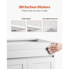 Shaker Base Cabinet 36" W x 24" D x 34.5" H Ready to Assemble with Drawer White