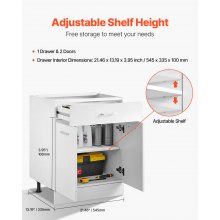 VEVOR Shaker Base Cabinet 60 W x 48 D x 82 H (cm) Ready to Assemble with Drawer