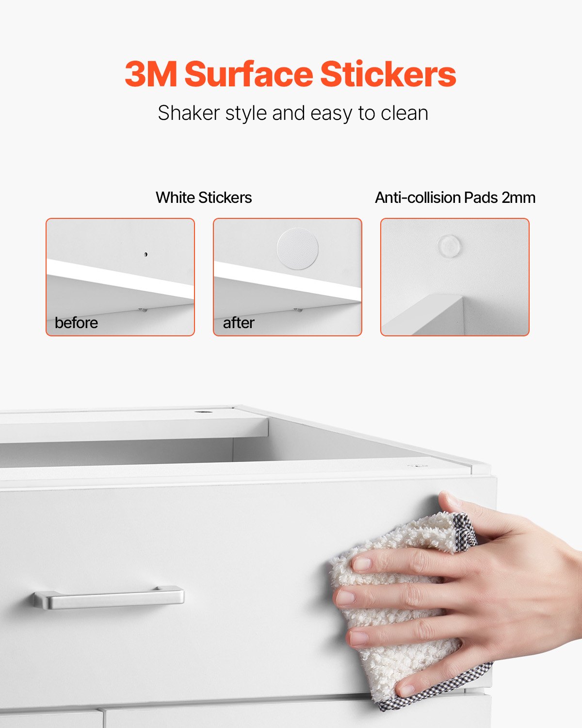 VEVOR White Shaker Base Cabinet with Drawer, 24-Inch Unassembled Drawer Base Cabinet, 24" W x 19" D x 32" H Ready to Assemble Cabinet with Soft-Close Doors and Adjustable Shelf, for Home Office